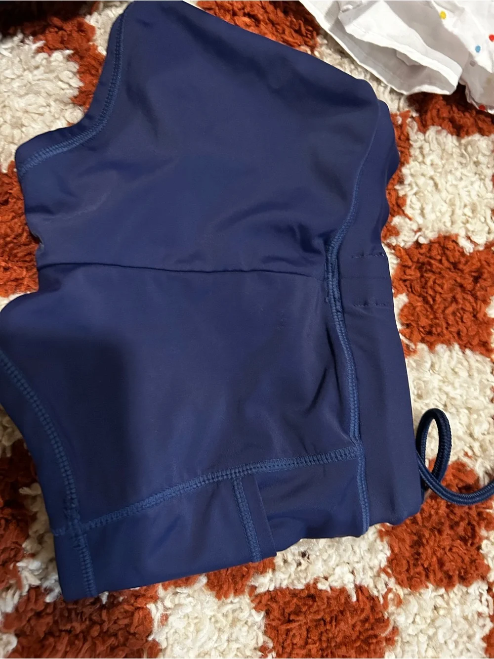 Navy Blue Swim Zip Swim Shorts with Drawstring